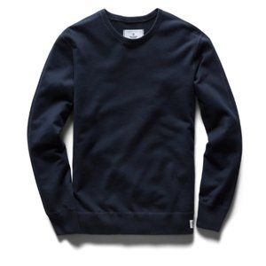 Reigning Champ Navy Midweight Terry Crewneck